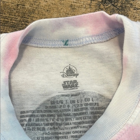 Disney Star Wars Tie Dye Spirit Jersey Grogu Long Sleeve Shirt Spellout Size L - Picture 4 of 7